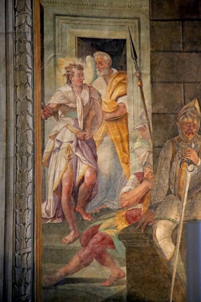 St Peter escapes from prison with an angel by Domenichino